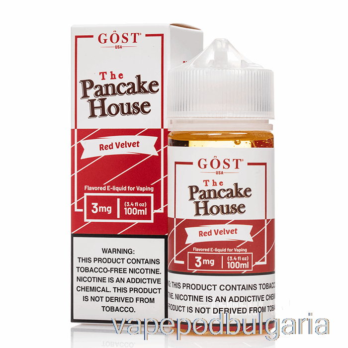 Vape 10000 Дръпки Red Velvet - The Pancake House - Gost Vapor - 100ml 0mg